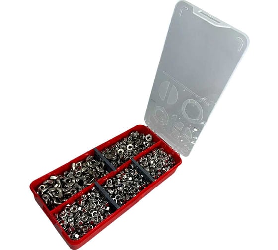 Гайки 23 Болта М5 нержавеющие (5 видов) в органайзере НАБОР 1 1000168 1