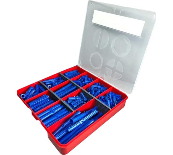 Дюбель распорный 23 Болта усы + шипы в органайзере НАБОР 1 20000112