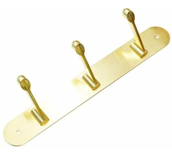 Крючок настенный Крепстор №309-3 на планке, золото, 1 шт. 4665317009991 1