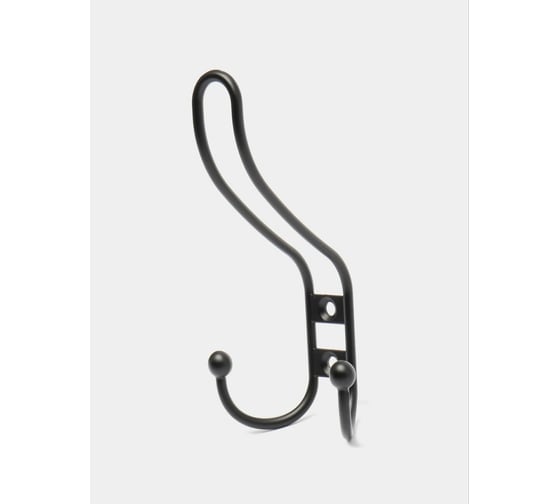 Крючок настенный Крепстор №1006 тройной фигурный, черный, Пакет 2 шт. 4665317041694 1