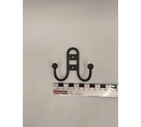 Крючок настенный Крепстор №1002 двойной фигурный, черный, Пакет 4 шт. 4665317041649