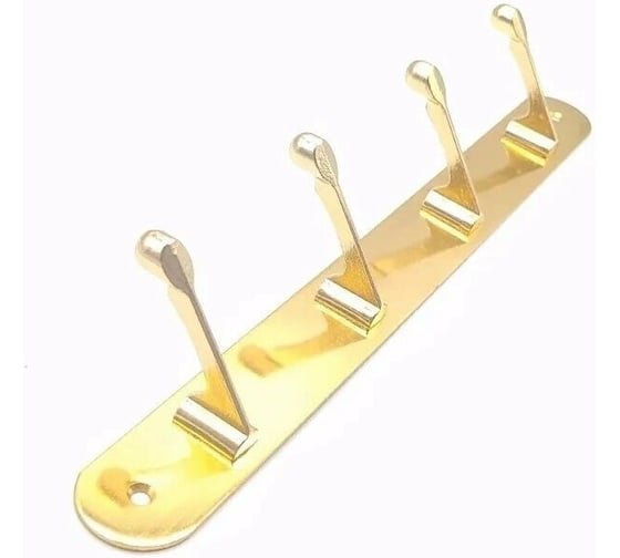 Крючок настенный Крепстор №309-4 на планке, золото, 1 шт. 4665317040017 1