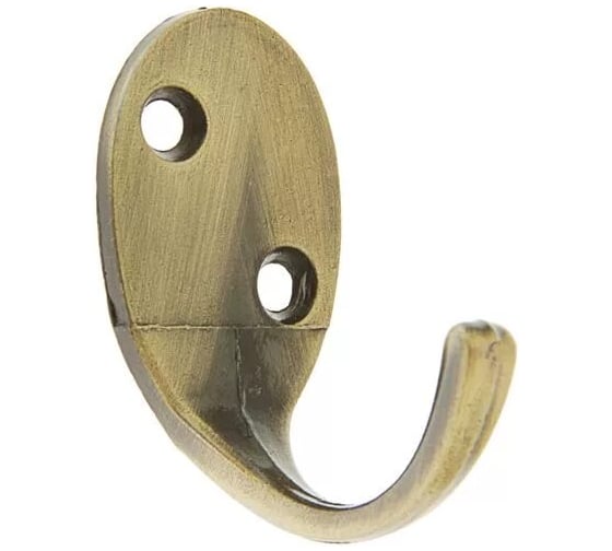 Крючок настенный Крепстор №55 овальный одинарный, бронза, Пакет 6 шт. 4665317041878 1