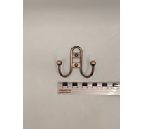 Крючок настенный Крепстор №1002 двойной фигурный, медь, Пакет 4 шт. 4665317041625