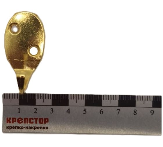 Крючок настенный Крепстор №55 овальный одинарный, золото, Пакет 4 шт. 4665317041885