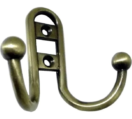 Крючок настенный Крепстор №1002 двойной фигурный, бронза, Пакет 4 шт. 4665317041601 1