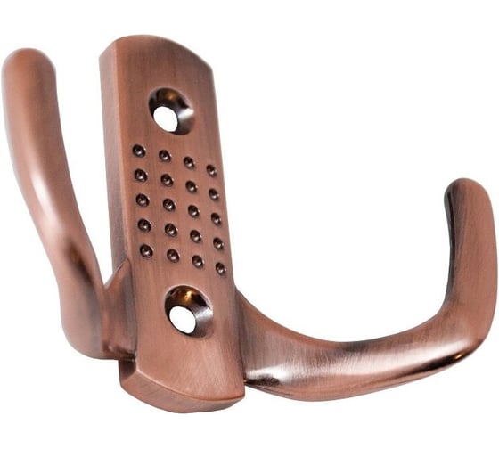 Крючок настенный Крепстор №1038 двойной усиленный, медь, Пакет 4 шт. 4665317041762 1