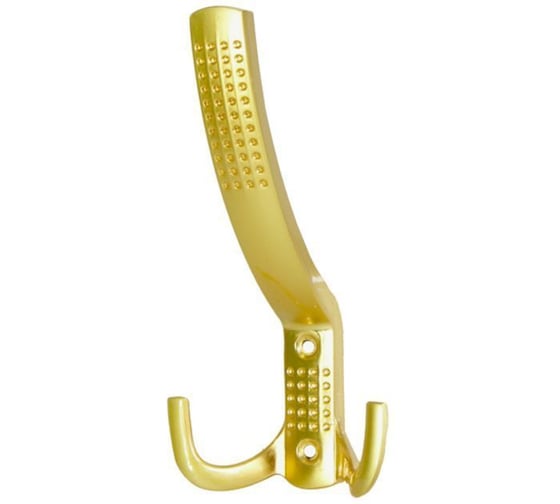 Крючок настенный Крепстор №1138 тройной усиленный, золото, Пакет 2 шт. 4665317041793 1