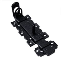 Задвижка дверная Крепстор с проушиной ЗД-110-Пр, черный матовый, 1 шт. 4665317040642