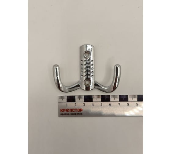 Крючок настенный Крепстор №1038 двойной усиленный, хром, Пакет 4 шт. 4665317041779