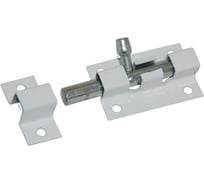 Шпингалет прямой Крепстор ШП-40 мм, белый с цинком, Пакет 5 шт. 4665317043926