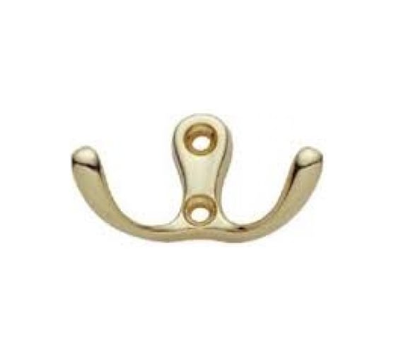 Крючок настенный Крепстор №1010 двойной фигурный, золото, Пакет 6 шт. 4665317041717 1
