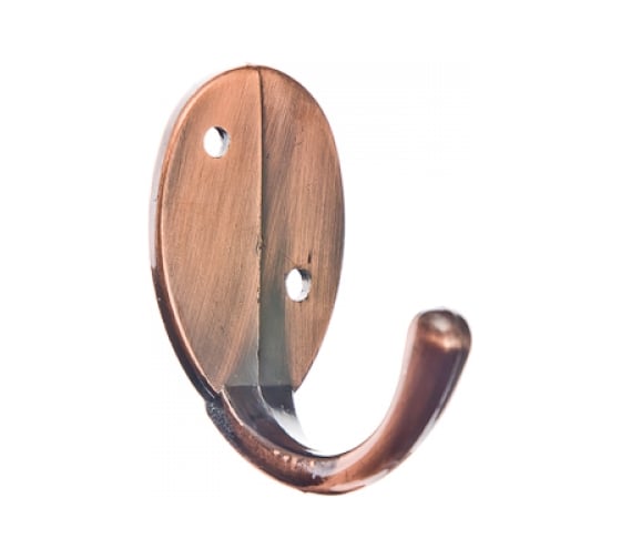Крючок настенный Крепстор №55 овальный одинарный, медь, Пакет 4 шт. 4665317041892 1