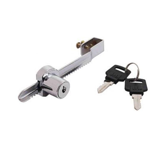 Замок для витрины реечный Крепстор №318 широкий, Пакет 2 шт. 4665317041151 1