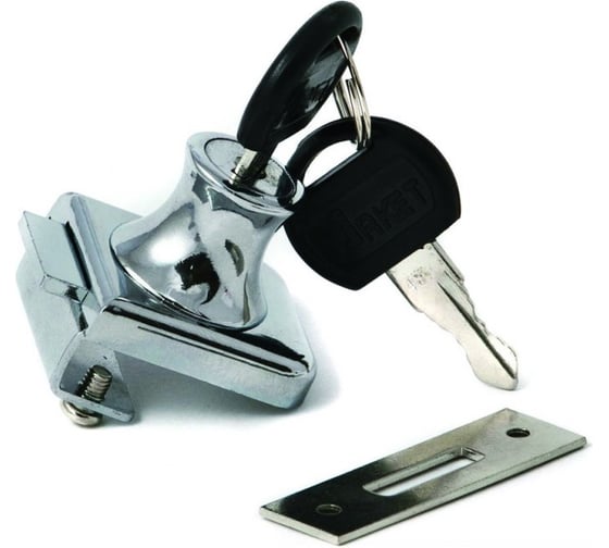 Замок мебельный для стекла Крепстор №804, хром Пакет 2 шт. 4665317041205 1