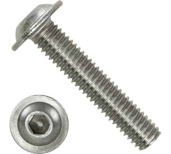 Винт ЦКИ ISO 7380-2, М4x6, с фланцем, A2, 500 шт. 71200 1