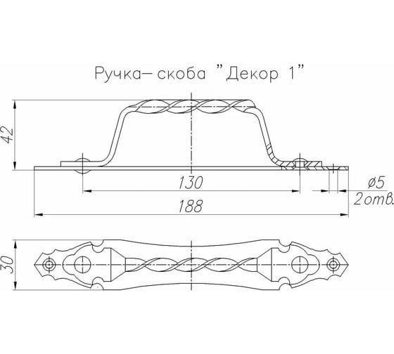 Ручка-скоба NOEZ Декор 1 РС80-SL старая бронза 15864