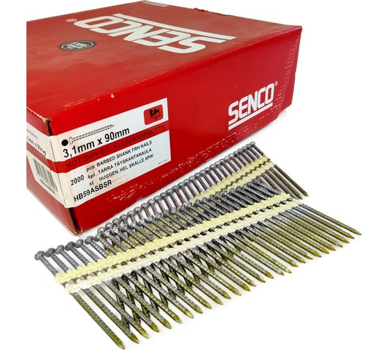 Реечные гвозди Senco R21 3.1x90 Ring HDG, ершеные, горячий цинк, 2000 шт. HB59ASBSR