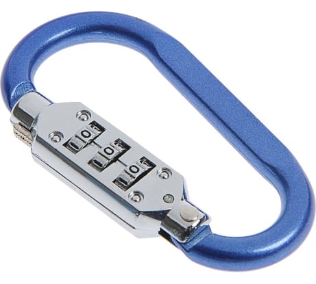 Карабин с кодовым замком ТУНДРА цвет синий 4668271