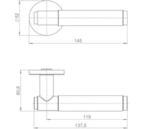 Ручка раздельная ARMADILLO R.URS52.ROLL AC-9 медь 48979
