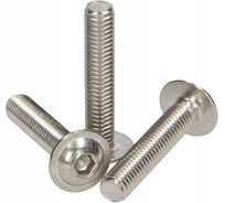 Винт с полукруглой головкой Море-Метизов с фланцем, внутренний шестигранник ISO7380-2 А2,M6X40/40 мм,100 шт VINT73802A2M6X4040100М