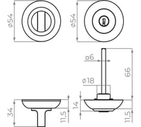 Ручка поворотная с фиксацией ключом AJAX BK6.FIX.JR GP-5 золото 49813