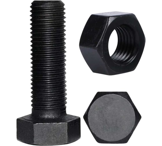 Болт 23 Болта высокопрочный с гайкой 8х100 DIN933 к.п.12.9 черный, 10шт б1299338100/2000000609805ф10 1