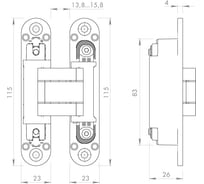 Петля скрытой установки ARMADILLO U3D3000.VPG FSG флор. золото TECH, 2 шт. 49215