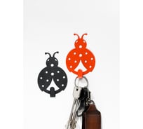 Крючок ООО СКП Божья коровка 80х52х20 мм, 1.5 мм, черный и красный, 2 шт В-77ЧК