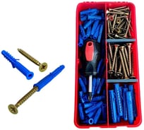 Шурупы с дюбелями и отверткой 23 Болта в органайзере НАБОР 13 1000180