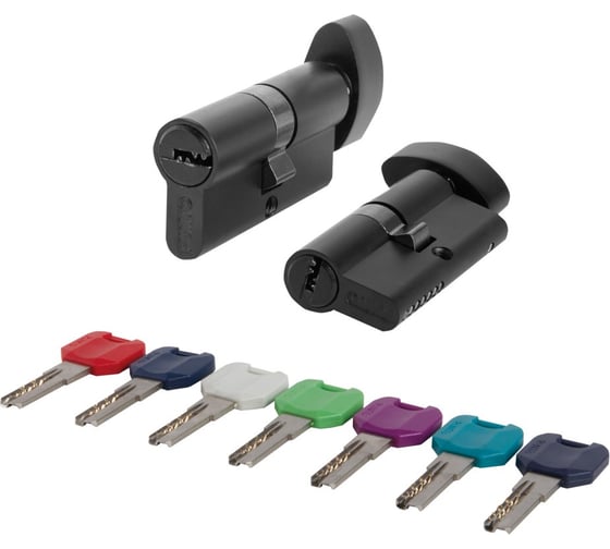 Цилиндровый механизм PUNTO MaxPro7002Knob52mm(21+10+21) BL черный 7key с вертушкой 61861 1