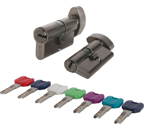 Цилиндровый механизм PUNTO MaxPro7002Knob52mm(21+10+21) GR графит 7key с вертушкой 62487