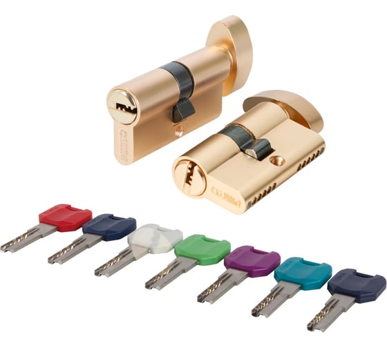 Цилиндровый механизм PUNTO MaxPro7002Knob52mm(21+10+21) SSG сатин.золото 7key с вертушкой 61865 1