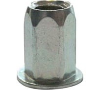 Заклепка-гайка ЦКИ Глобал М8 плоская, 1/2 шестигранная, сталь Ц BRALO 25 шт. 32924