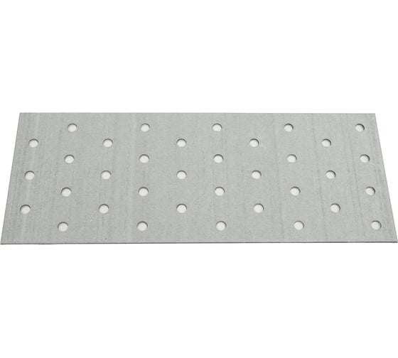 Прямая перфорированная пластитна ЦКИ Глобал 80x200x2, отверстия одинакового диаметра, цинк, 5 шт. 25348