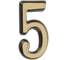 Цифра дверного номера Крепстор самоклеющаяся, №5 золото, пакет 10 шт. 4665317043810 1