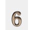 Цифра дверного номера Крепстор самоклеющаяся, №6 золото, пакет 10 шт. 4665317043827 1