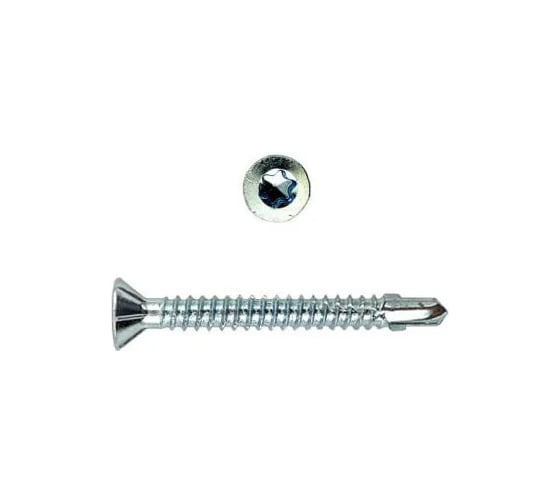 Саморезы конструкционные КРЕП-КОМП потай Torx, цинк с нарез. ушками на наконечнике 6.3х70,К (100 шт) спу6370к 1