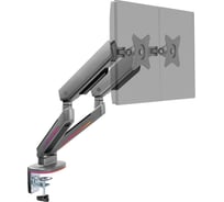 Кронштейн UNITEKI FMGT29RGBGL GAMING LINE для двух мониторов со струбциной и подсветкой RGB, системы газлифт, диагональ 17-34 2772