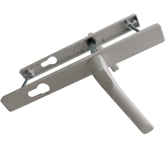 Гарнитур нажимной подпружиненный Метизик АГАТ 26/85/10 (2 винта), белый, квадратные углы 8605 1