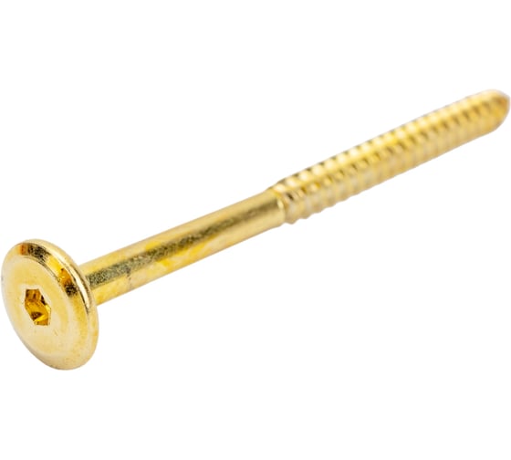 Мебельный шуруп ЦКИ Глобал 6.3х90 латунир., HEX 4.0, уп. 50 шт. 62258 1