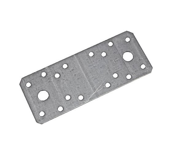 Прямая перфорированная пластина ЦКИ Глобал 90х200х2.0, отв. разн. диам., Ц, уп. 10 шт. 64789