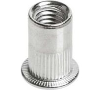 Заклепка-гайка ЦКИ Глобал М10x21.5 мм, плоская, рифленая, СТ. Ц, под пакет 1.0-4.0 мм, 100 шт. 77522