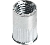 Заклепка-гайка ЦКИ Глобал М6x16 мм, плоская, уменьшенная, рифленая, удлиненная, СТ. Ц, под пакет 2.5-5.0 мм, 500 шт. 77511