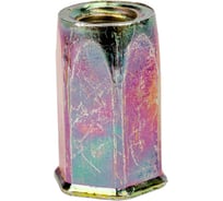 Заклепка-гайка ЦКИ Глобал М6, плоск., уменьш., шестигранная, Ст. Ц, BRALO, уп. 100 шт. 64533