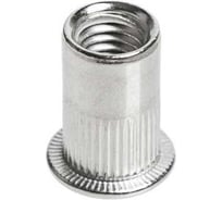 Заклепка-гайка ЦКИ Глобал М4x12 мм, плоская, рифленая, удлиненная, СТ. Ц, под пакет 2.0-3.5 мм, 500 шт. 77524