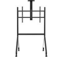 Стойка напольная Filum на колесах для телевизора до 100 с изменяемой высотой 1430-1630мм, полка для AV, VESA 900х600мм, до 100кг, цвет: че FL-TVST003