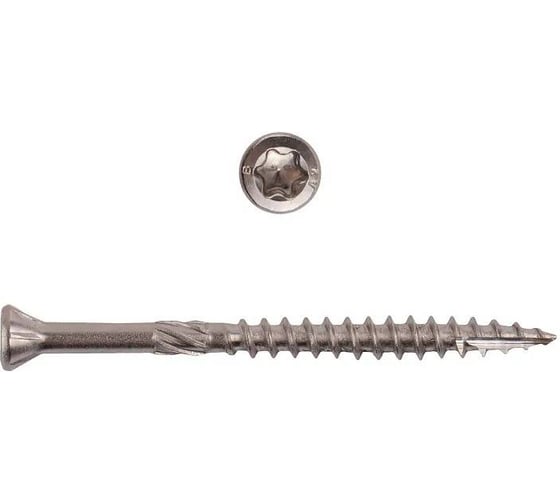 Саморезы по дереву КРЕП-КОМП из нержавеющей стали AISI410, с фрезой 5.0х 60 мм (100 шт) сднф560 1