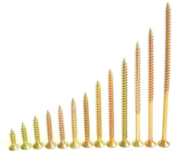 Набор саморезов по дереву жёлтый цинк, 120 шт. ООО "Клинский Метизный Завод" НСКР00ЖЦ-120