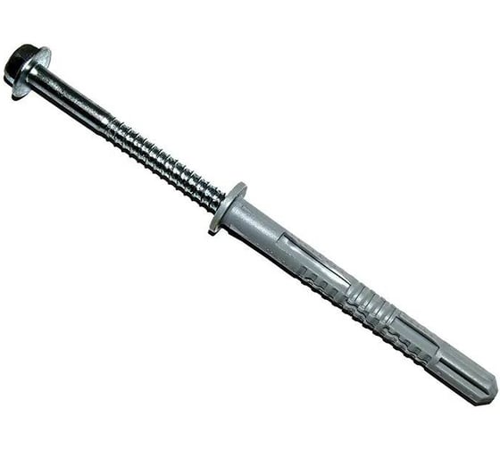 Дюбель фасадный КРЕП-КОМП нейлон, шуруп под ключ с прессшайбой KENNER Profi 10х100 Дакромет пр. 8.8 (50шт) фдкд10100п